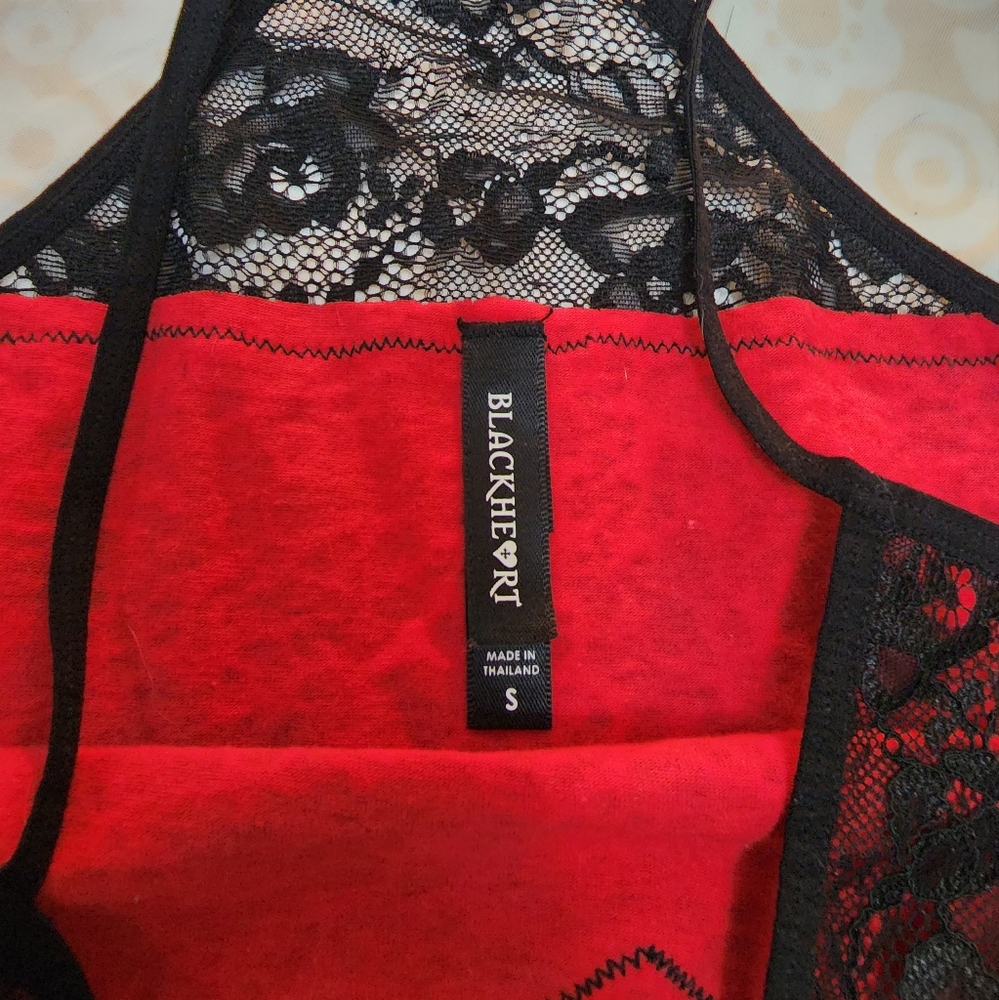 SOLD! BlackHeart - Red & Black Cheetah Print Tank Top - Picture 6 of 7